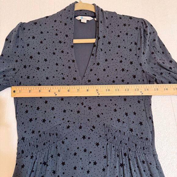 Boden‎ Betty Dress Size 2 Gray Black Cosmic Stars Soft STRETCHY Swingy Comfy - Picture 6 of 12